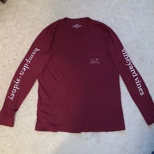 Maroon Long Sleeve College Vineyard Vines T-shirt